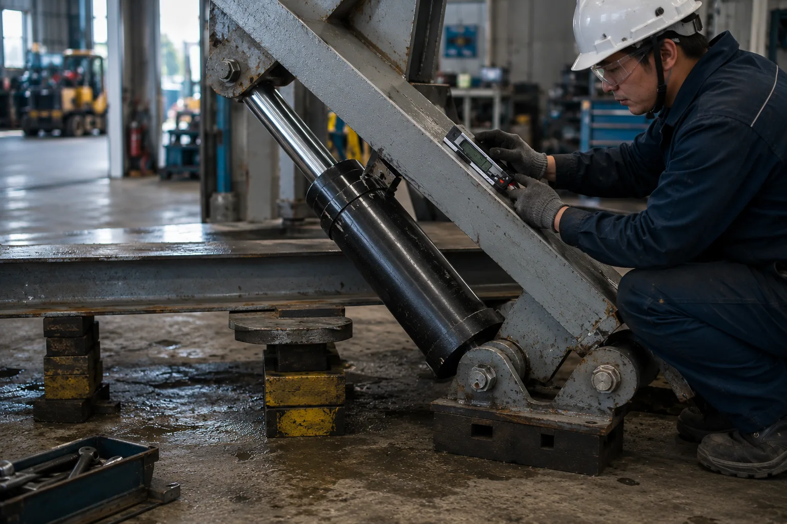 How to Calculate Hydraulic Cylinder Tonnage and Lifting Capacity 3 Geometry Check In Workshop