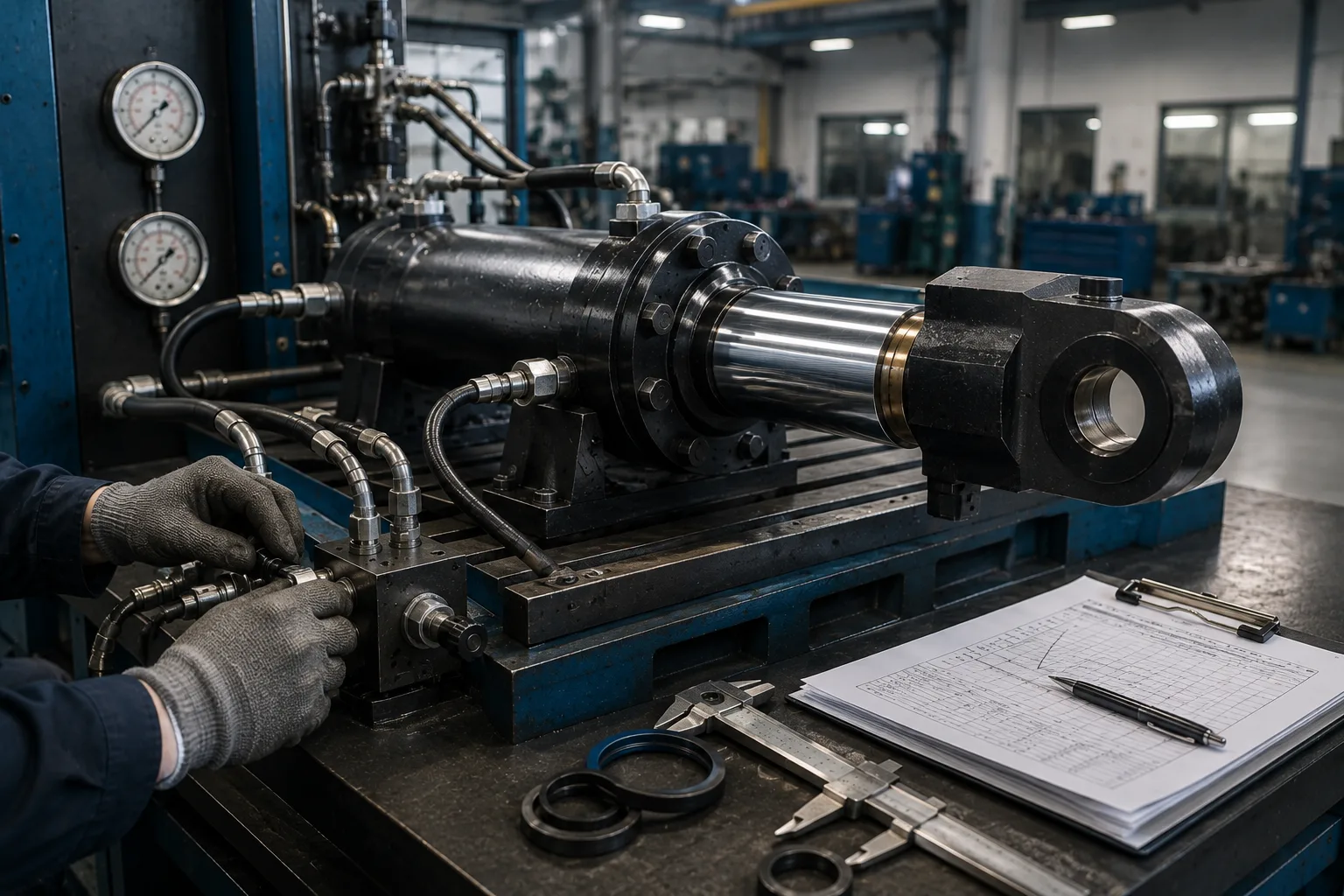 High Pressure vs Standard Hydraulic Cylinders: When Heavy-Duty Design Matters 1 Heavy Duty Test Bench