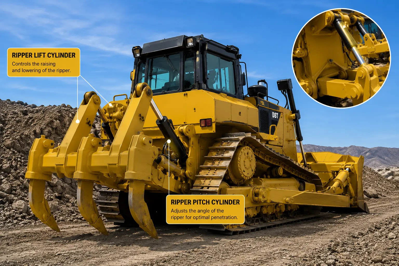 Bulldozer Hydraulic Cylinders 5 Ripper Hydraulic Cylinder for Bulldozer