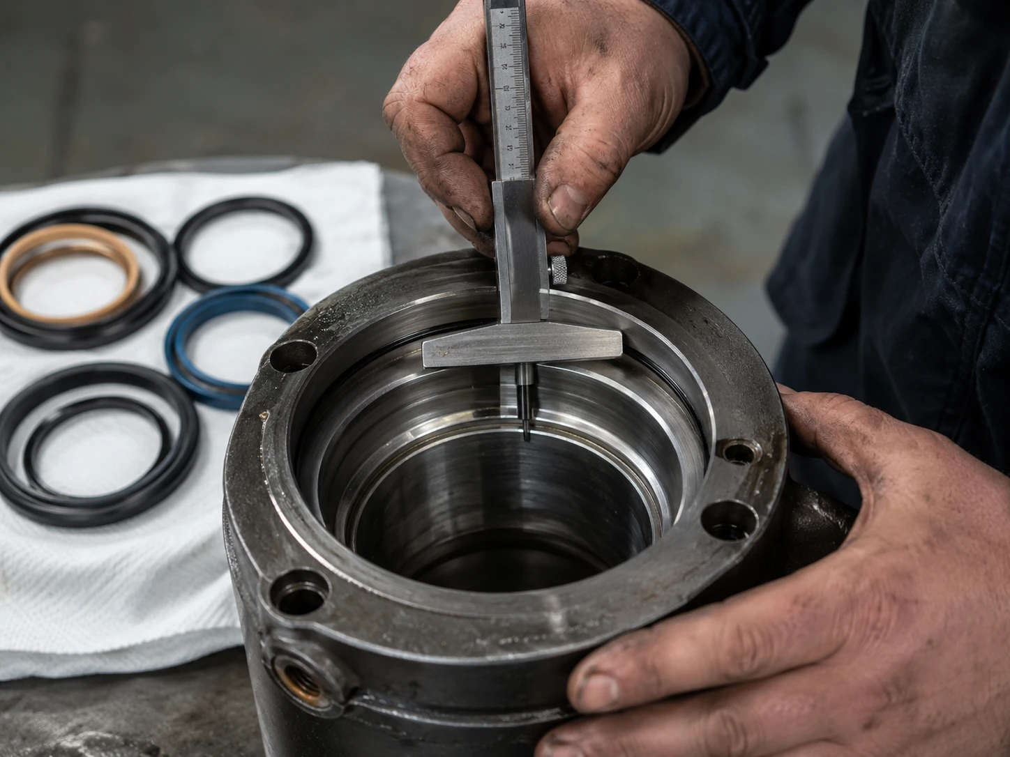 How to Measure a Hydraulic Cylinder for a Seal Kit 2 Seal Groove Inspection