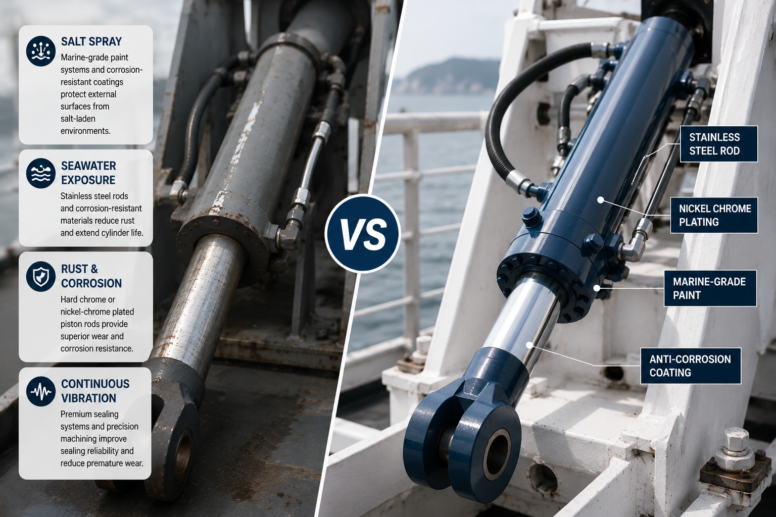 Standard Hydraulic Cylinder Compare ZHY Marine Hydraulic Cylinder