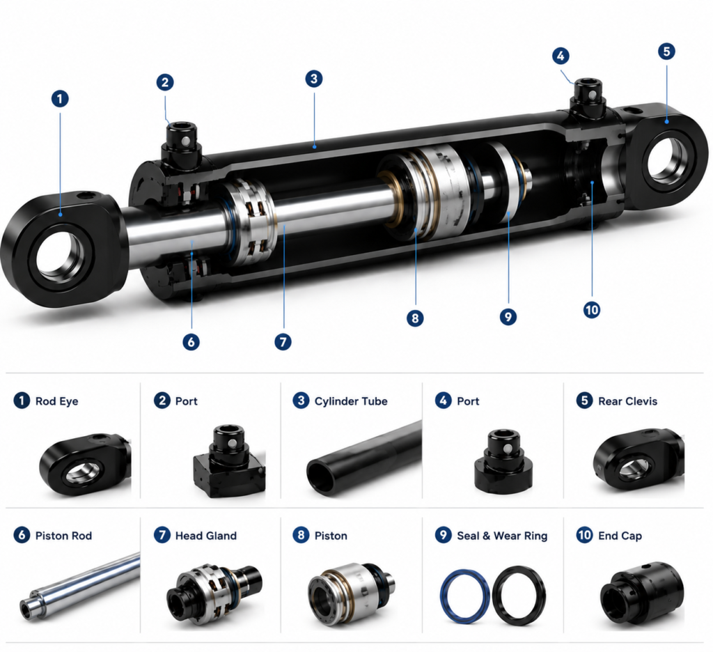 Welded Hydraulic Cylinder Structure