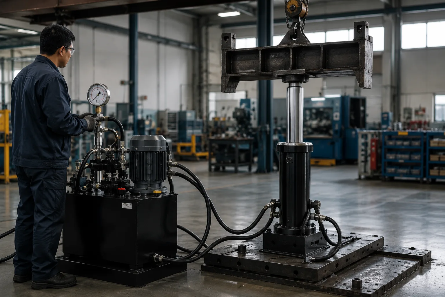 How Does a Hydraulic Cylinder Work? Pressure, Flow, Force, and Stroke Explained 2 Workshop Cylinder Test