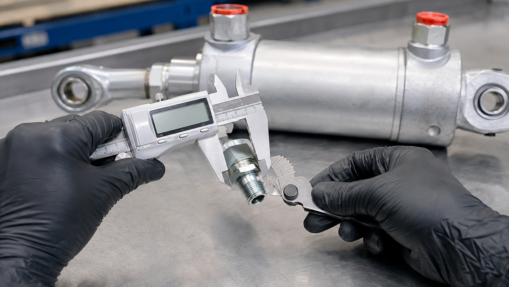 How to Choose the Right Hydraulic Cylinder Port Thread? 2 Measuring hydraulic fitting diameter and thread pitch